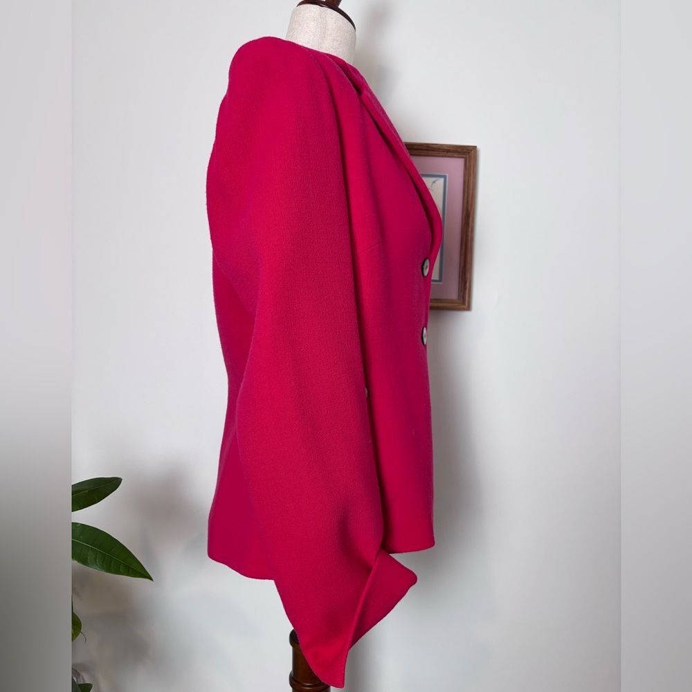 Nina Mclemore Jacket Pink 100% Virgin Wool 100% Silk Lining - Picture 6 of 12